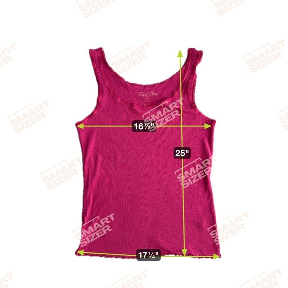 Vintage Y2K Tank Top Faded Glory Womens Ribbed Lace Trim Fitted Babydoll Scoop - Picture 2 of 6